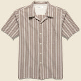 Nisi Cotton Camp Shirt - Brown - Universal Works - STAG Provisions - Tops - S/S Woven - Stripe