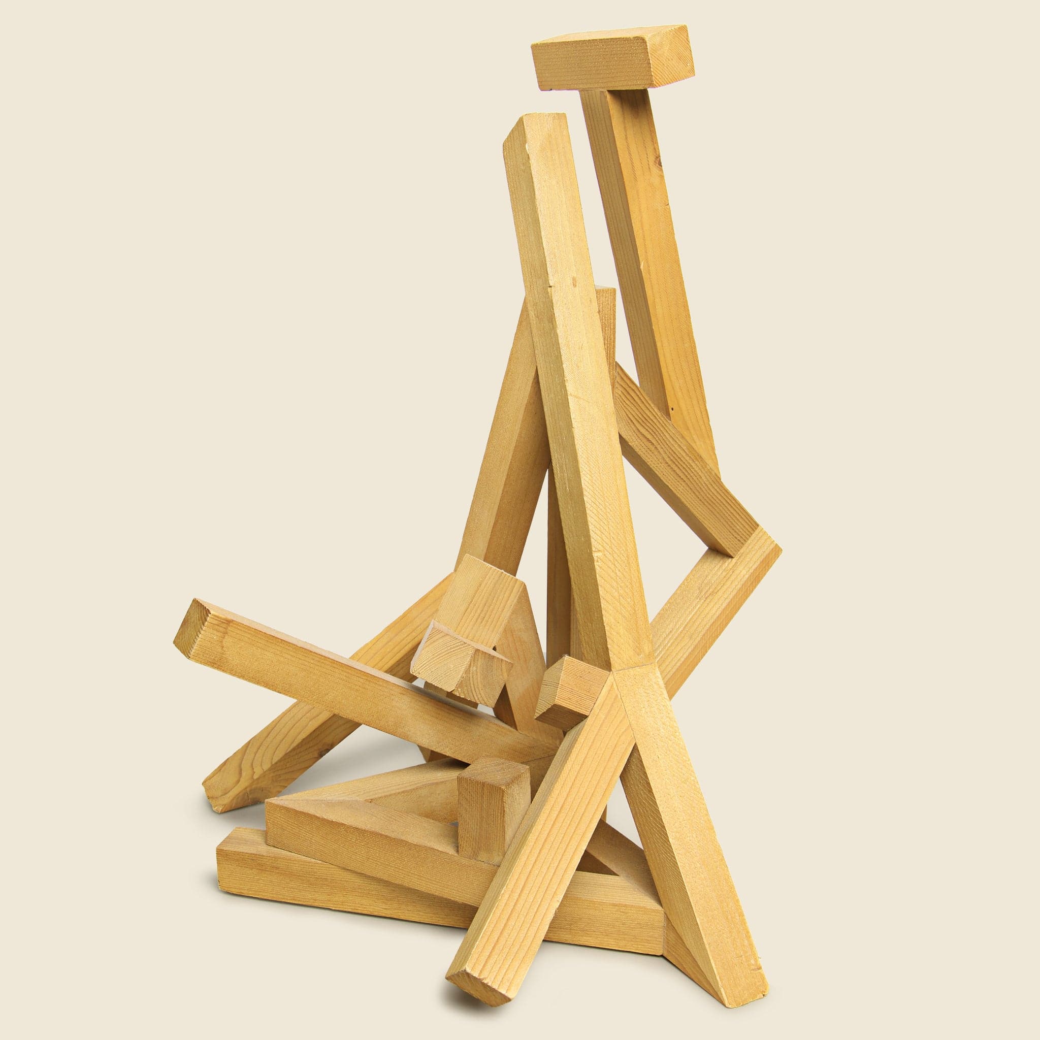 
                          Wooden Geometric Sculpture - Vintage - STAG Provisions - One &amp; Done - Art
                        