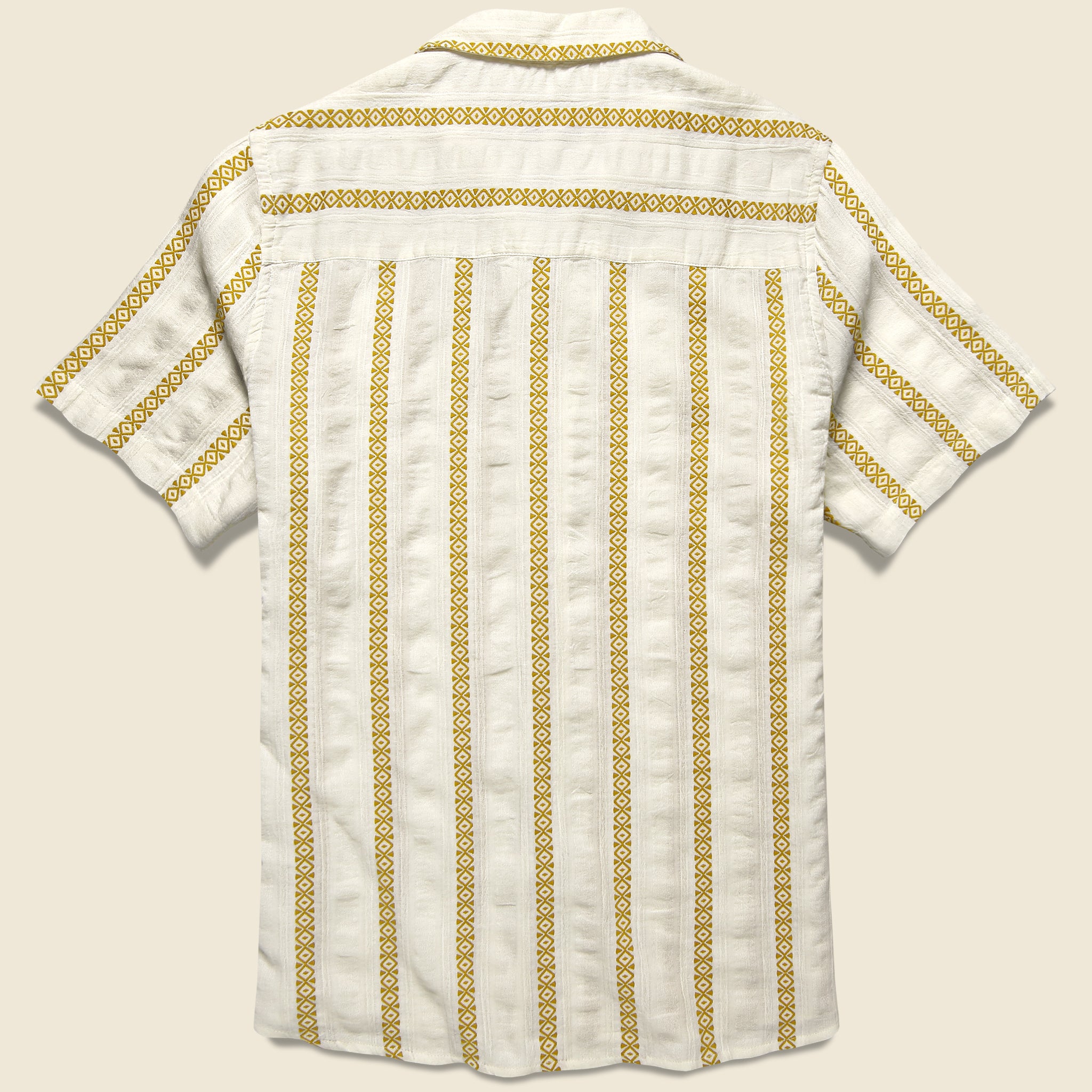 Leno Shirt - Ecru - Wax London - STAG Provisions - Tops - S/S Woven - Other Pattern