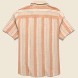 Crinkle Stripe Shirt - Orange - Wax London - STAG Provisions - Tops - S/S Woven - Stripe