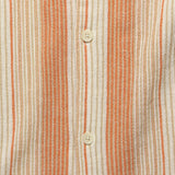 Crinkle Stripe Shirt - Orange - Wax London - STAG Provisions - Tops - S/S Woven - Stripe