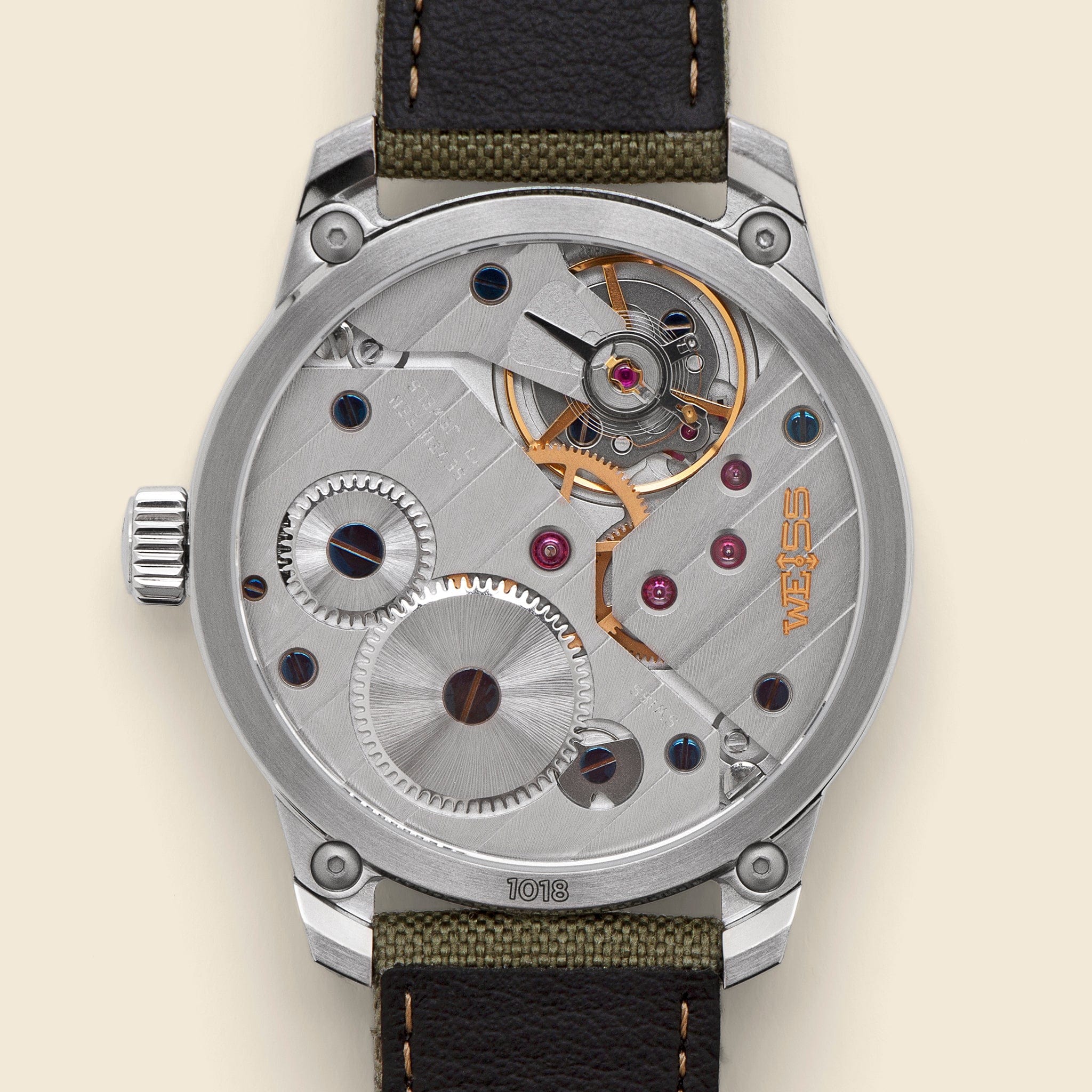 
                          Standard Issue Field Watch 42mm - White/Olive - Weiss Watch Co - STAG Provisions - Accessories - Watches
                        