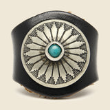 Leather Concho Ring - Black/Turquoise - Yuketen - STAG Provisions - Accessories - Rings