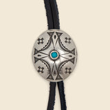 Leather Bolo Tie - Nickel Silver/Turquoise/Leather - Yuketen - STAG Provisions - Accessories - Necklaces