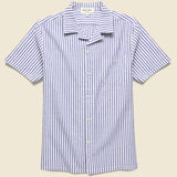 Seersucker Camp Shirt - Blue/White Stripes - Alex Mill - STAG Provisions - Tops - S/S Woven - Other Pattern